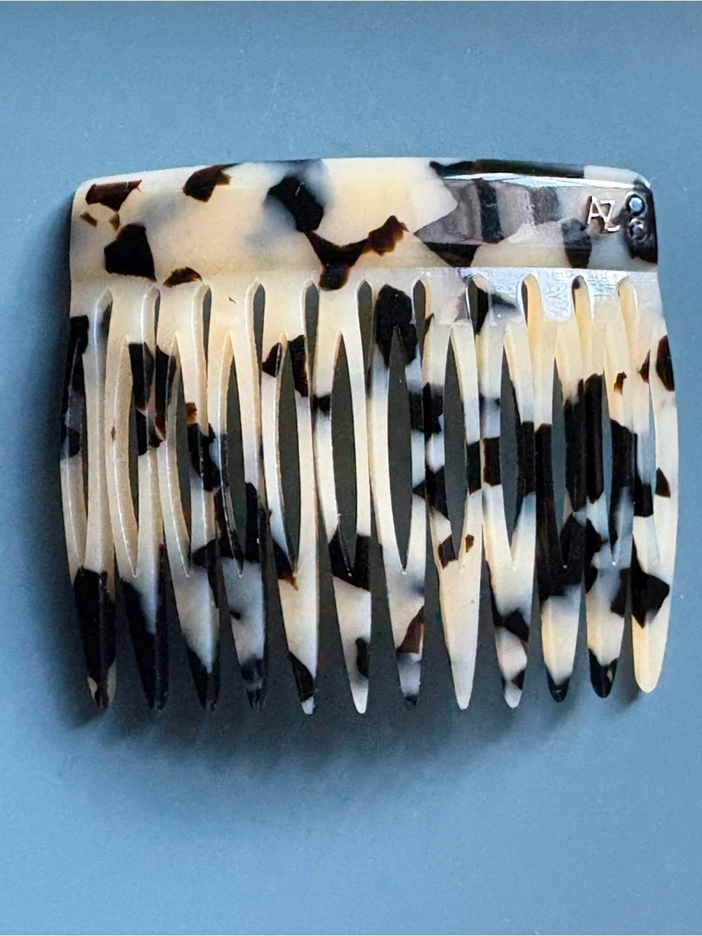 Alexandre Zouare Paris Tortoiseshell Hair Comb Set 2 hand made Ivory Tortoise
